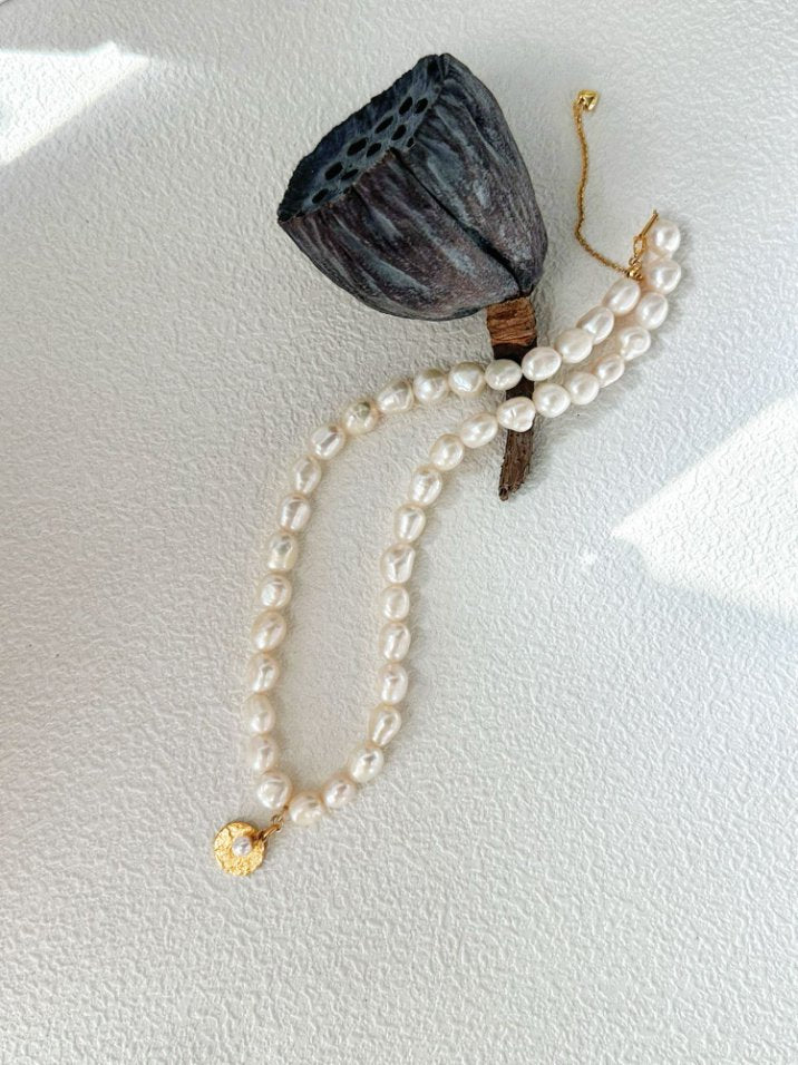 Pearls Aura Gardener Baroque Pearl Necklace – 14K Gold-Filled Chain & 18K Gold Vermeil Coin Charm