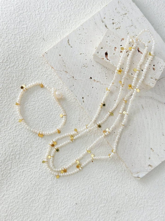 Pearls Aura Gold Dot Pearl Bracelet – 18K Gold Vermeil on Sterling Silver | Delicate & Elegant Design