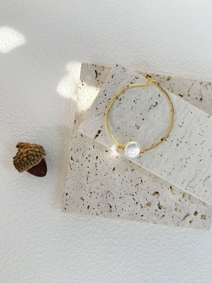 Pearls Aura Moonlight Baroque Pearl Bracelet – 18K Gold Vermeil Over Sterling Silver