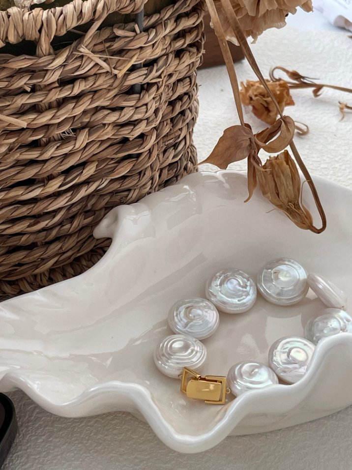 Pearls Aura Roma Holiday Baroque Pearl Bracelet – Sterling Silver with 18K Gold Plating | Modern Classic Elegance