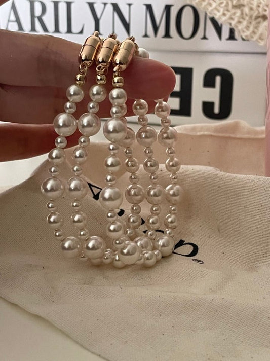 Pearls Aura Swarovski Mixed Pearl Magnetic Bracelet – 14K Gold Plated