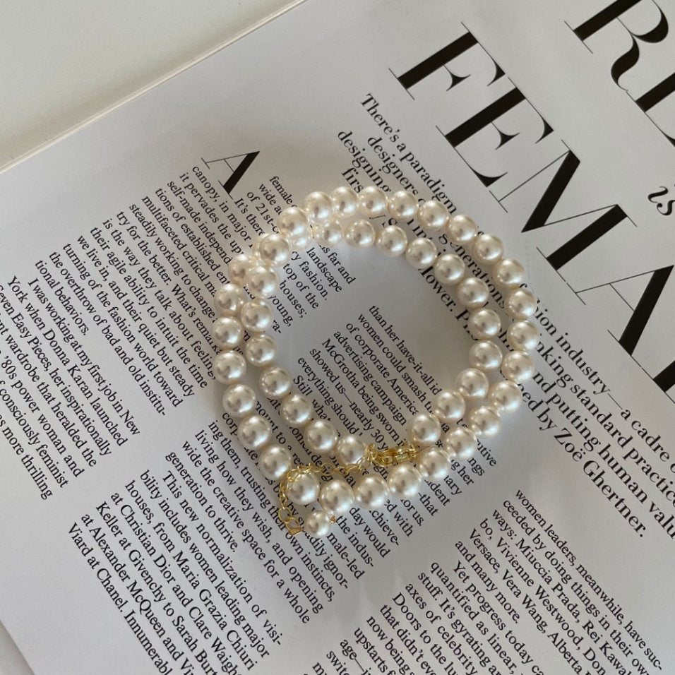 Pearls Aura Elegant Swarovski Pearl Necklace – 14k Gold Plated