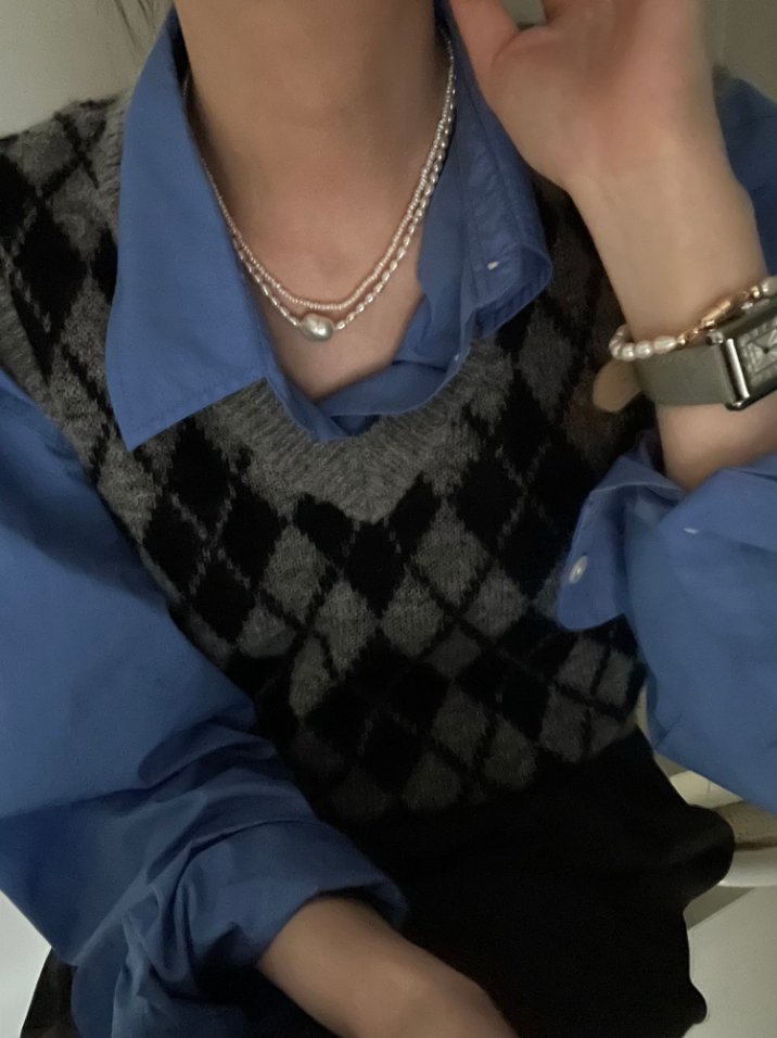 Pearls Aura Baroque Pearl & Rice Pearl Necklace – Sterling Silver | 38+5cm Adjustable Minimalist Elegance