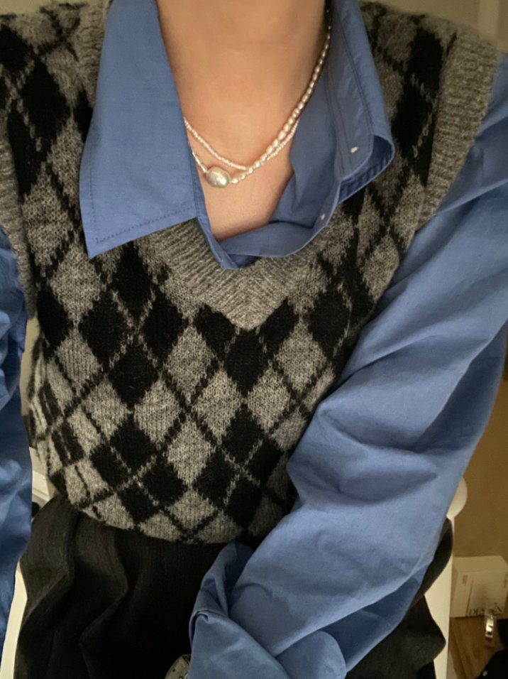 Pearls Aura Baroque Pearl & Rice Pearl Necklace – Sterling Silver | 38+5cm Adjustable Minimalist Elegance