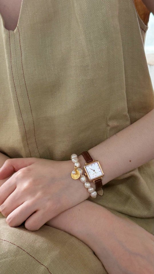 Pearls Aura Gardener Baroque Pearl Bracelet – 14K Gold Filled with 18K Gold Vermeil Coin Charm