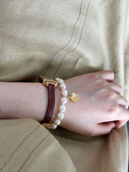 Pearls Aura Gardener Baroque Pearl Bracelet – 14K Gold Filled with 18K Gold Vermeil Coin Charm