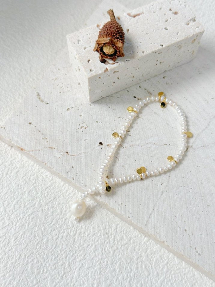 Pearls Aura Gold Dot Pearl Bracelet – 18K Gold Vermeil on Sterling Silver | Delicate & Elegant Design 