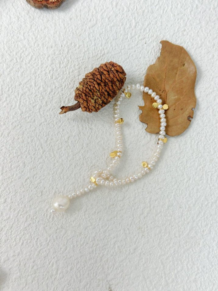 Pearls Aura Gold Dot Pearl Bracelet – 18K Gold Vermeil on Sterling Silver | Delicate & Elegant Design 