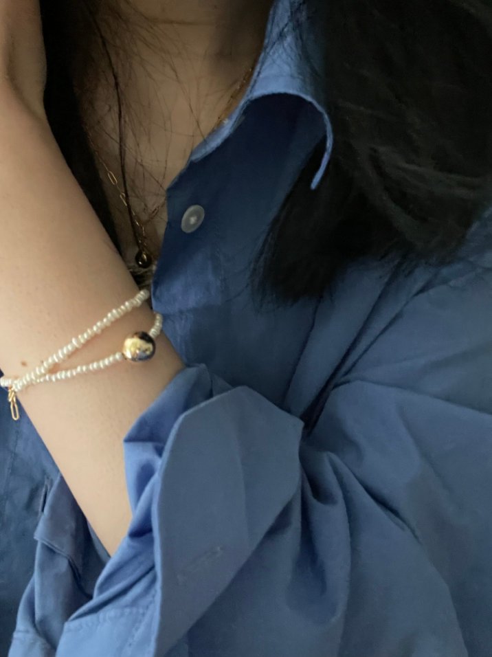 Pearls Aura Golden Sphere Pearl Bracelet – 18K Gold Vermeil on Sterling Silver | Modern Minimalist Elegance