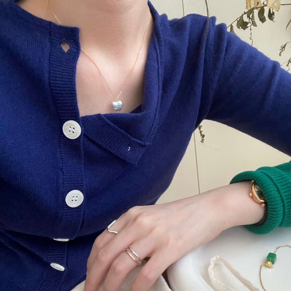 Pearl Aura Heart Baroque Pearl Necklace – 14K Gold Filled | Elegant Minimalist Pendant (42cm)