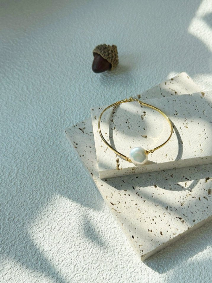 Pearls Aura Moonlight Baroque Pearl Bracelet – 18K Gold Vermeil Over Sterling Silver