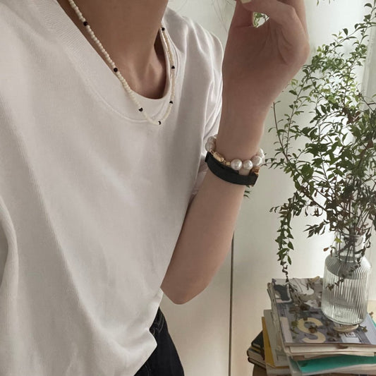 Pearls Aura Natural Pearl Bracelet – 14K Gold Plated | Timeless Elegance (10–11mm)