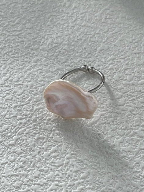 Pearls Aura Petal Open Ring – 925 Sterling Silver | Irregular Natural Elegance
