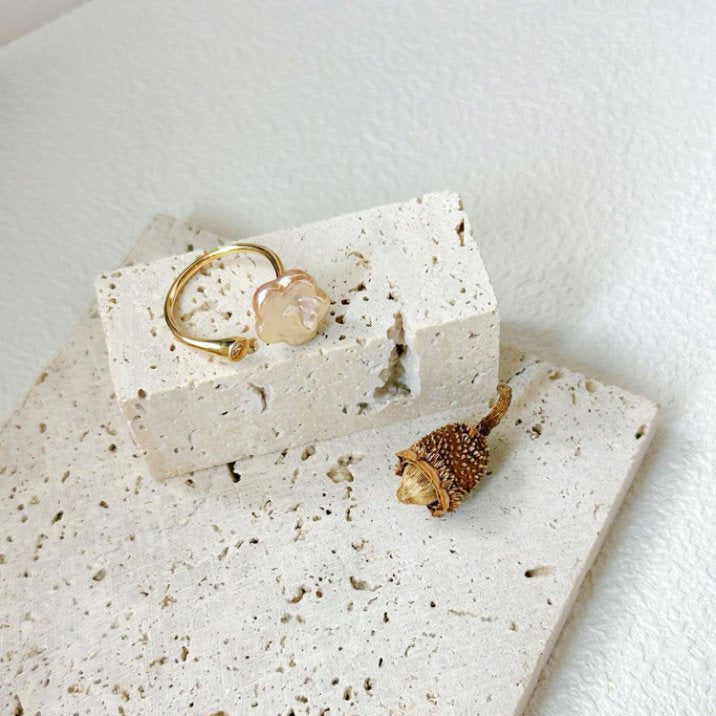 Pearls Aura Plum Blossom Pearl Ring – 14K Gold Filled & Sterling Silver | Elegant Baroque Flower Design