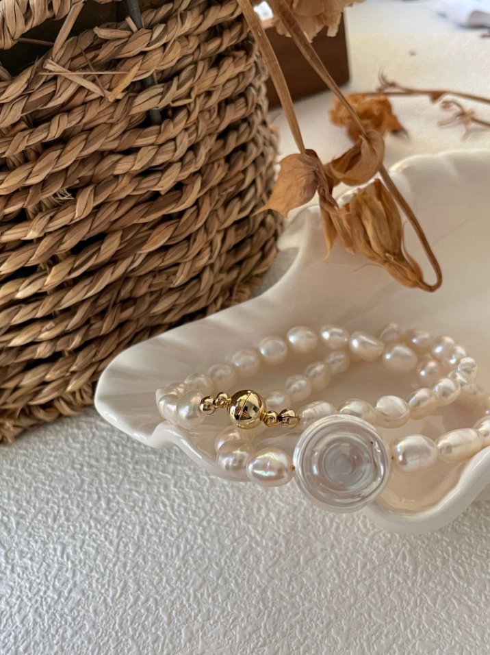 Pearls Aura Roman Holiday Pearl Bead Necklace – 14K Gold Filled | Vintage-Inspired Baroque Charm