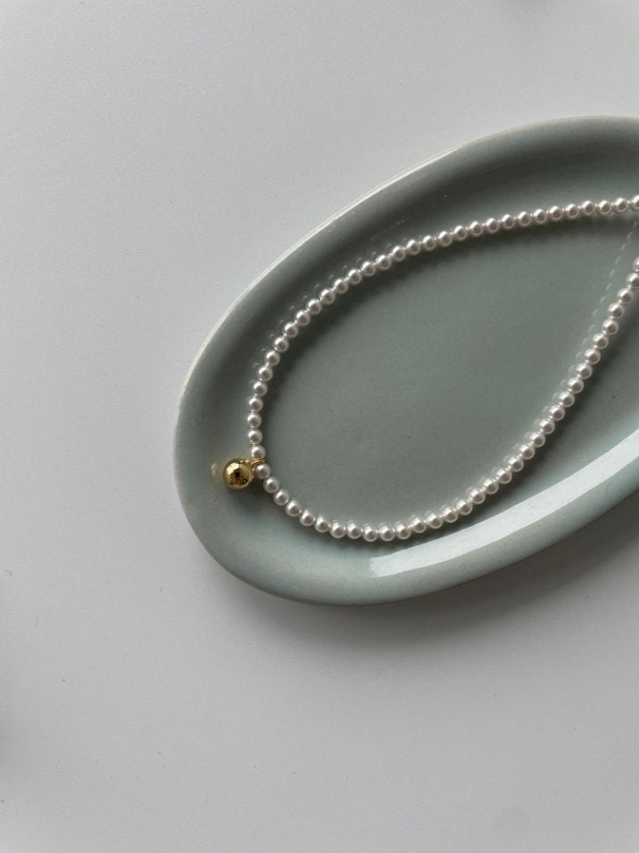 Pearls Aura Swarovski Baby Pearl Necklace – 14K Gold Filled Jingle Pendant 