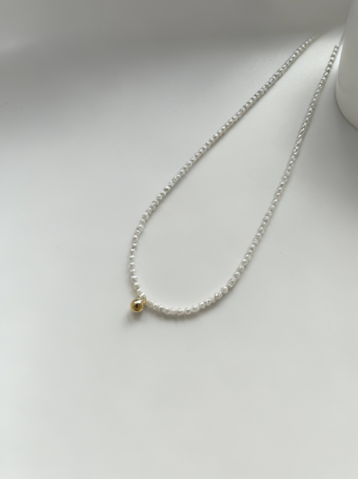 Pearls Aura Swarovski Baby Pearl Necklace – 14K Gold Filled Jingle Pendant 