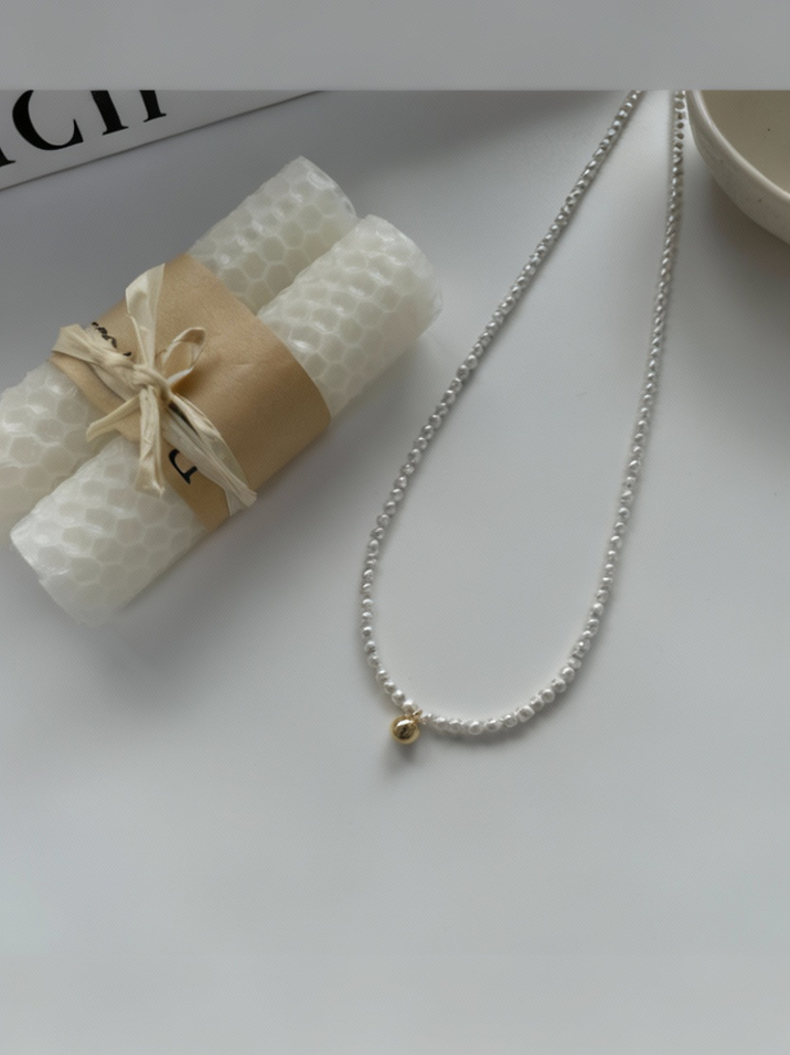 Pearls Aura Swarovski Baby Pearl Necklace – 14K Gold Filled Jingle Pendant 