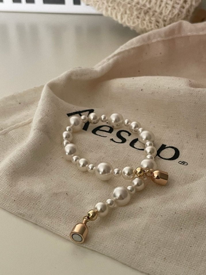 Pearls Aura Swarovski Mixed Pearl Magnetic Bracelet – 14K Gold Plated