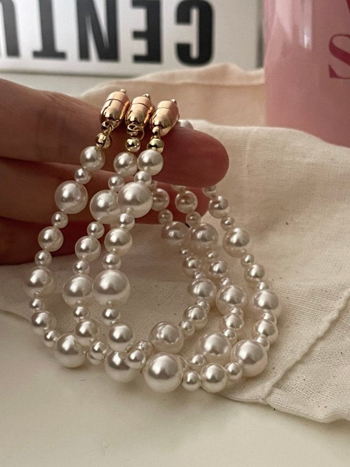 Pearls Aura Swarovski Mixed Pearl Magnetic Bracelet – 14K Gold Plated