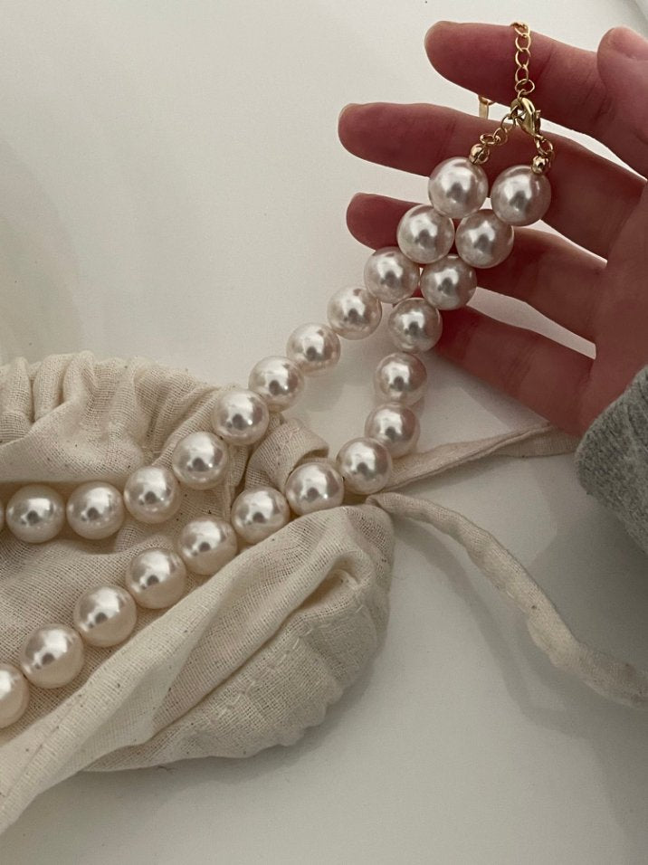 Pearls Aura Elegant Swarovski Pearl Necklace – 14k Gold Plated 