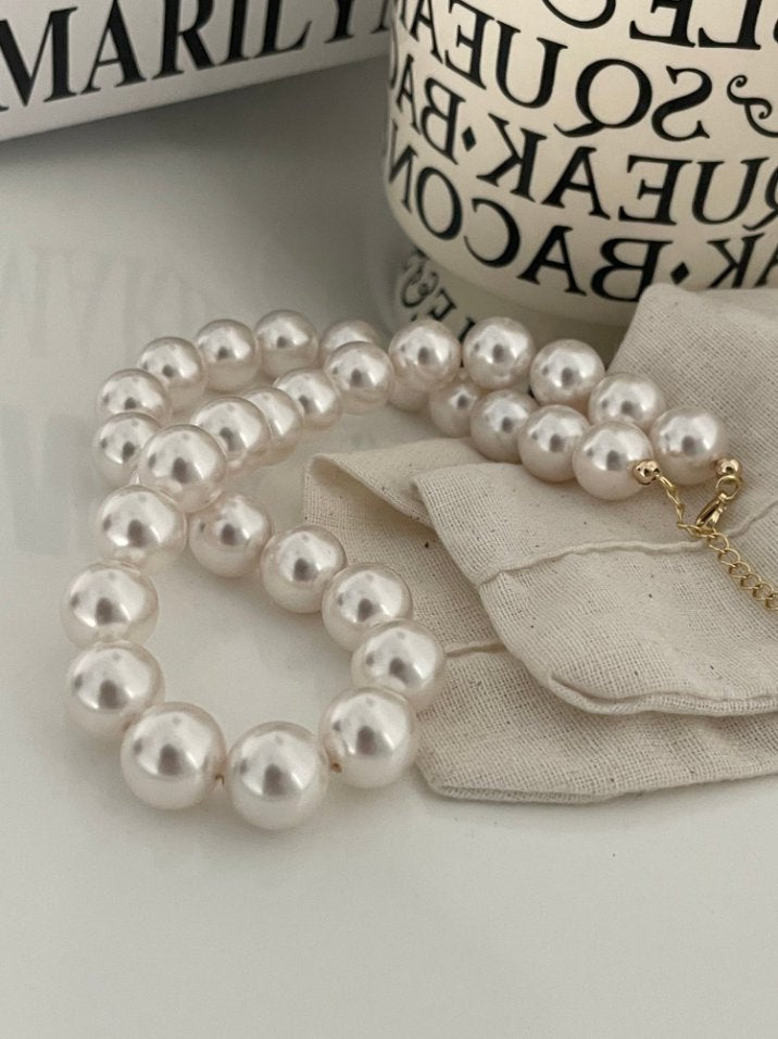 Pearls Aura Elegant Swarovski Pearl Necklace – 14k Gold Plated 