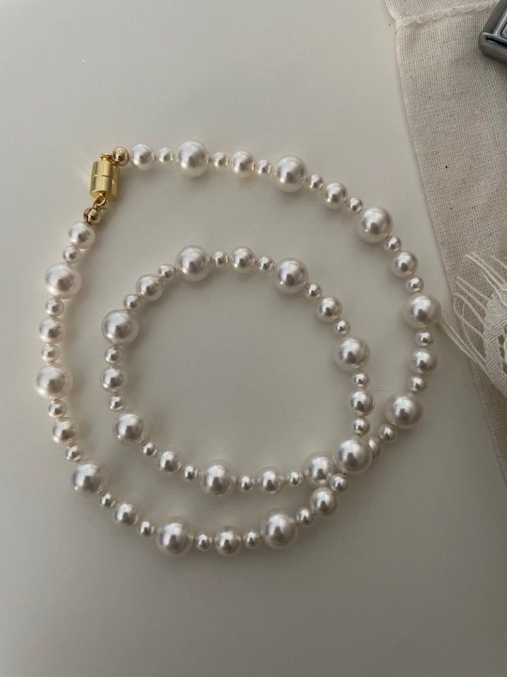 Pearls Aura Swarovski Pearl Necklace with Magnetic Clasp
