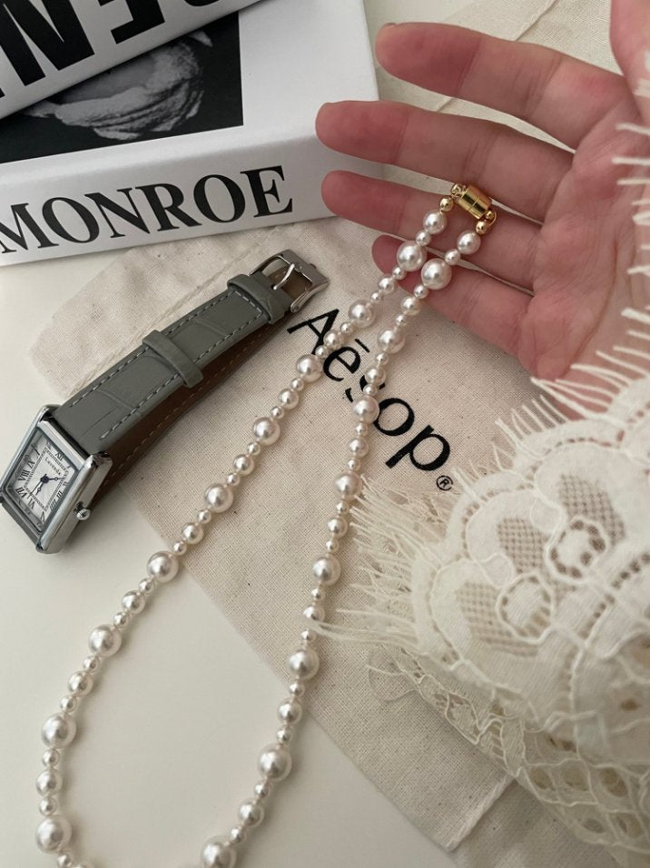 Pearls Aura Swarovski Pearl Necklace with Magnetic Clasp